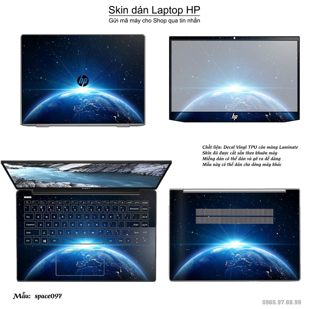 Skin dán Laptop HP in hình không gian nhiều mẫu 17 (inbox mã máy cho Shop)