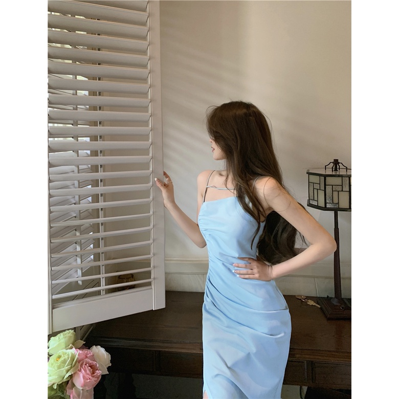 Đầm midi Perty thiết kế xẻ tà phong cách Hàn Quốc thời trang quyến rũ cho nữ