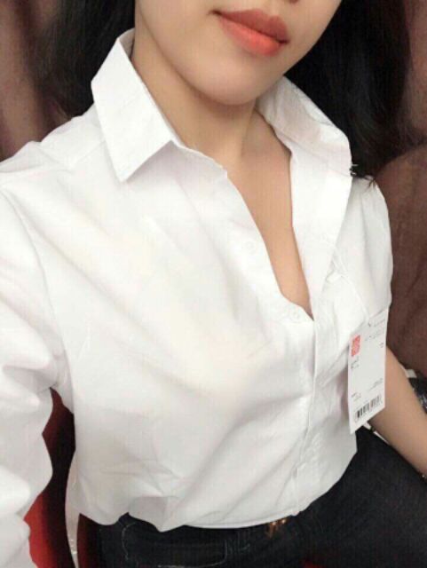 Áo sơ mi nữ công sở màu trắng dài tay, ngắn tay
