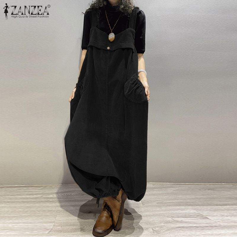 Bộ Áo Liền Quần Zanzea Cổ Vuông Thời Trang Sành Điệu Cho Nữ