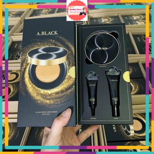 Phấn Nước Cao Cấp Cushion A Black Hàn Quốc - Chống Nắng 47+/PA++ - CSTOREVN - Che Khuyết Điểm [CHÍNH HÃNG]