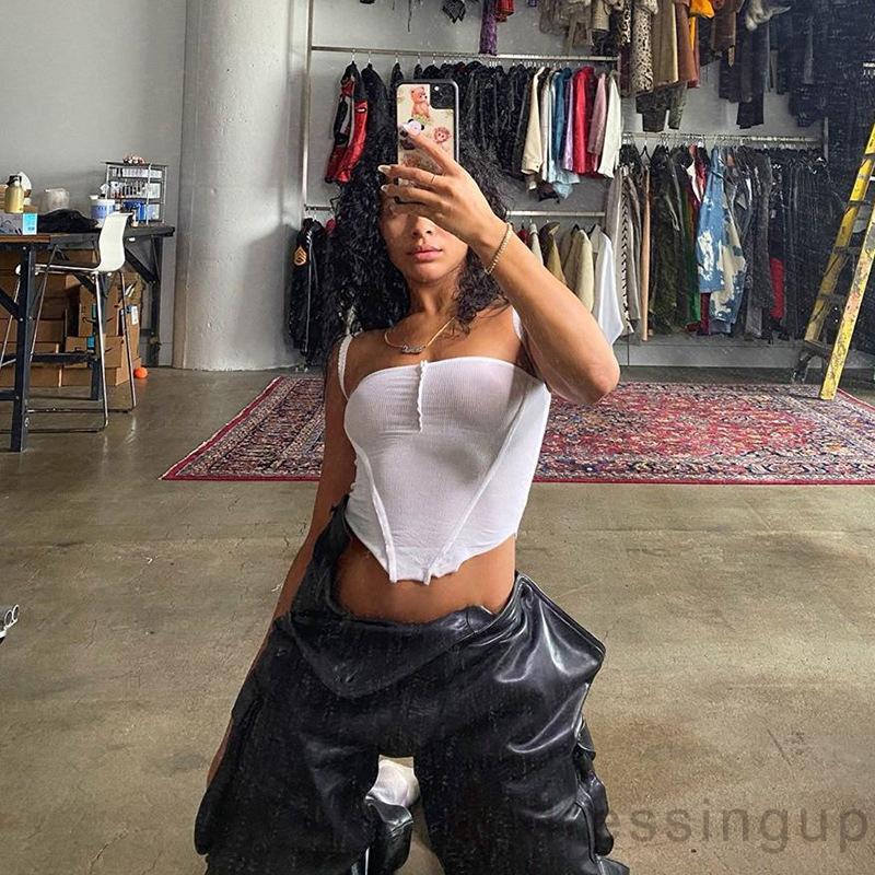 Áo Nữ Không Tay Cổ Vuông Thiết Kế Bất Đối Xứng Độc Đáo | BigBuy360 - bigbuy360.vn