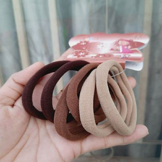 Set 6 dây cột tóc tone màu nâu