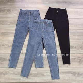 Bán sỉ quần bò cạp cao 2 túi ốp cho nữ mã 24 n