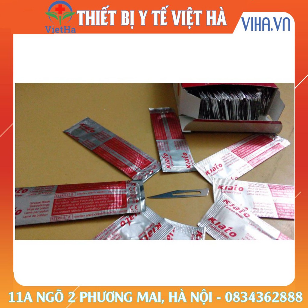 Hộp 100 Lưỡi dao mổ KIATO (tặng 1 cán dao mổ)