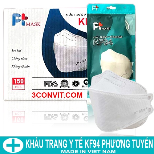 Túi 10 chiếc Khẩu trang 4 lớp 4D tiêu chuẩn KF94 Phương Tuyến