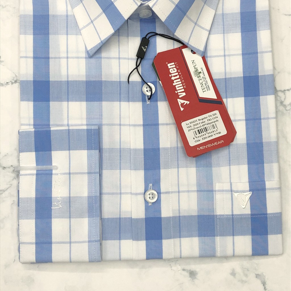 Áo sơ mi nam tay dài vạt ngang Regular Vĩnh Tiến 355 -  G154