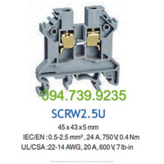 Cầu đấu mắt rời Connectech 20A 1P - Cầu 1 pha 20A 600V - Cầu CTS2.5 Salzer - Cầu đấu rời 20A 1P