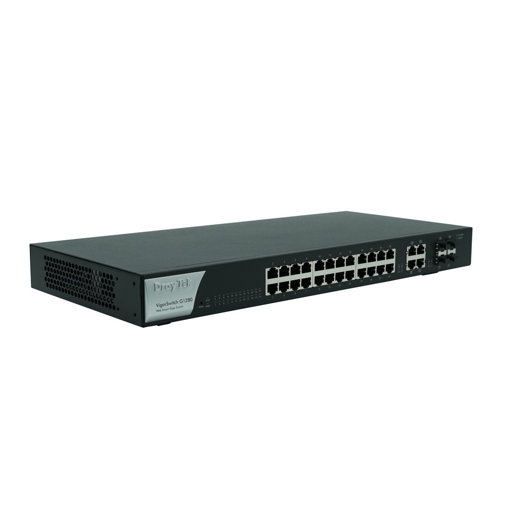 Bộ chia mạng DrayTek VigorSwitch G1280 - 28 cổng Web Smart Gigabit