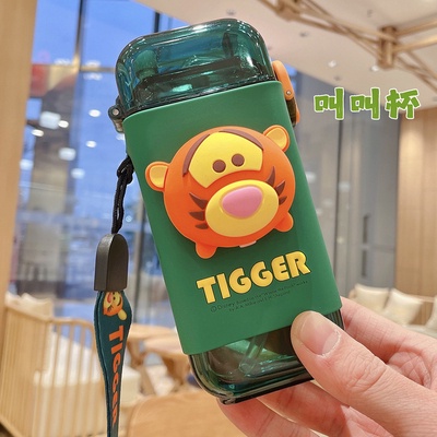 Disney/ LOTSO BEAR Bình Nước Silicon Hình Vuông In Hình Hoạt Hình 3D Dễ Thương