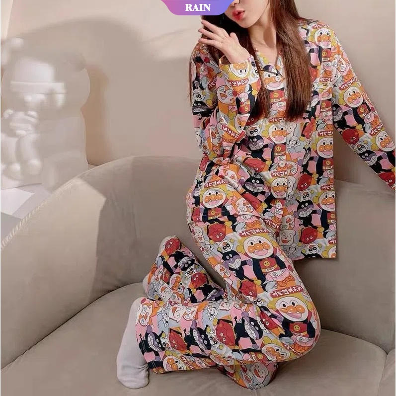 Bộ Đồ Ngủ Hai Mảnh Tay Dài In Họa Tiết Siêu Nhân Hoạt Hình Dễ Thương Dành Cho Học Sinh