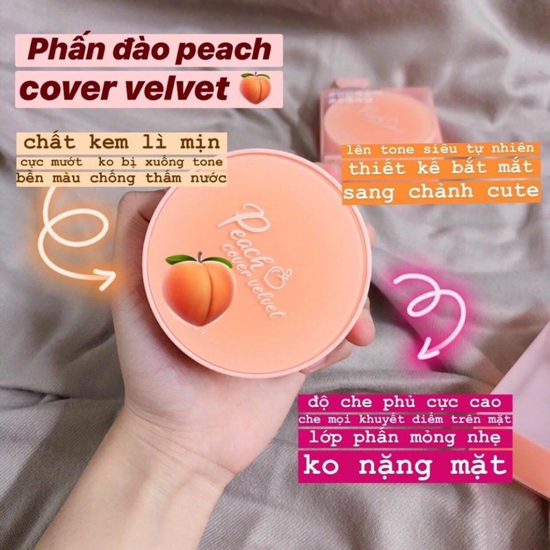 Phấn nước trái đào Black Rouge Peach Cover Velvet Hàn Quốc