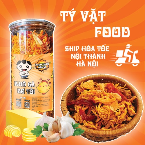 Khô Gà Bơ Tỏi 300G TYVATFOOD - Đồ ăn vặt Hà Nội - An toàn vệ sinh thực phẩm