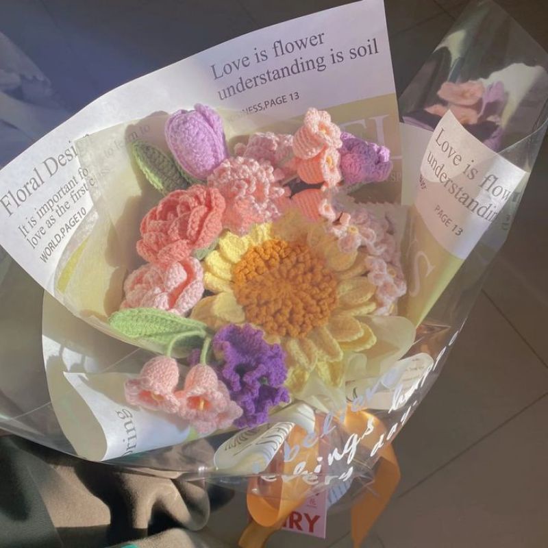 Hoa len handmade đủ loại xinh xắn 💐