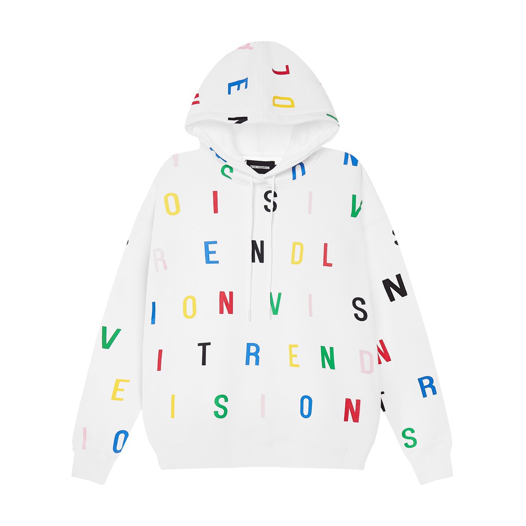 Áo hoodie chữ overprinted trắng | BigBuy360 - bigbuy360.vn