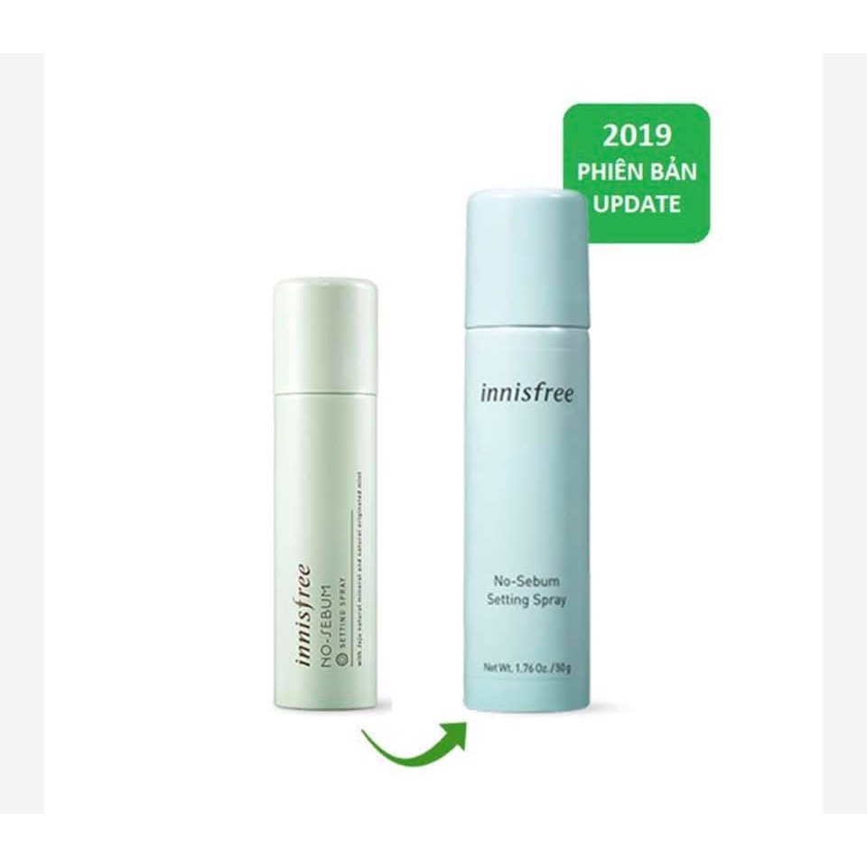 XỊT KHOÁNG KIỀM DẦU GIÚP CỐ ĐỊNH LỚP TRANG ĐIỂM INNISFREE NO SEBUM SETTENG SPRAY 50ML CHÍNH HÃNG - 10856