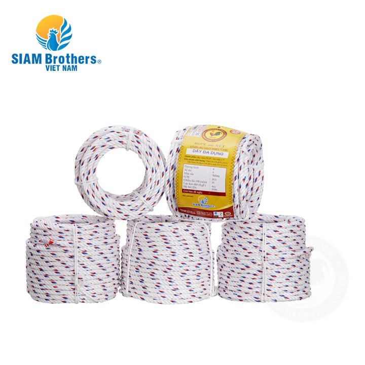 Siam Brothers - Dây đa dụng 4 tao/6mm - 25m ( 4 cuộn )