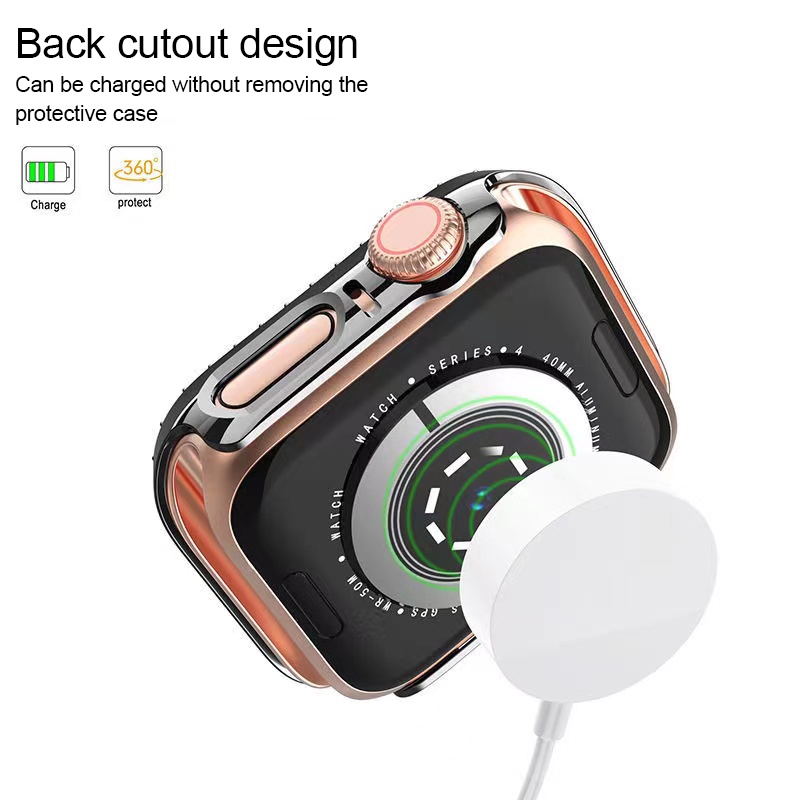 Ốp Bảo Vệ Mặt Đồng Hồ Đính Kim Cương Cho Apple Watch Series 7 6 SE 5 4 45mm 41mm 40mm 44mm 38MM 42MM