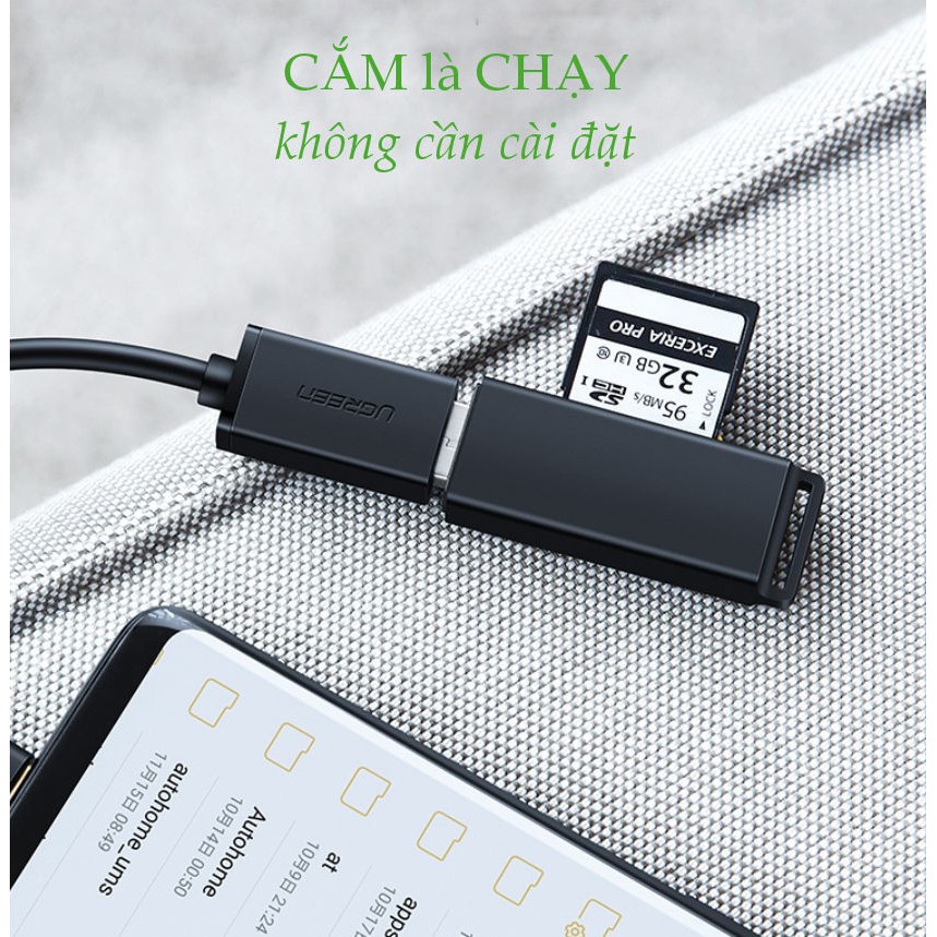 Cáp USB type C hỗ trợ chức năng OTG dài 15cm UGREEN US154