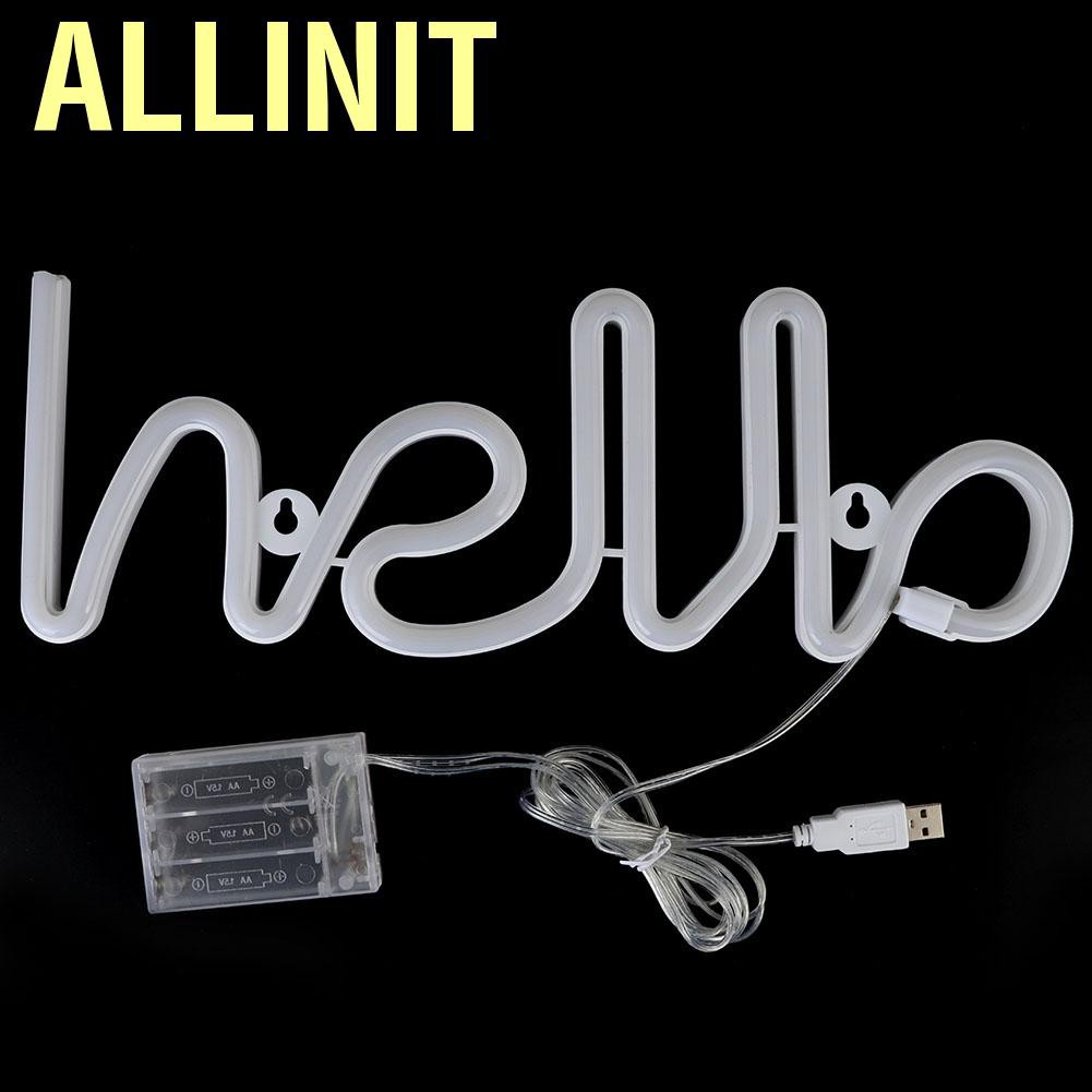 Allinit Unique Hello English Letter Shape LED Light Decorative for Proposal Birthday Party Home