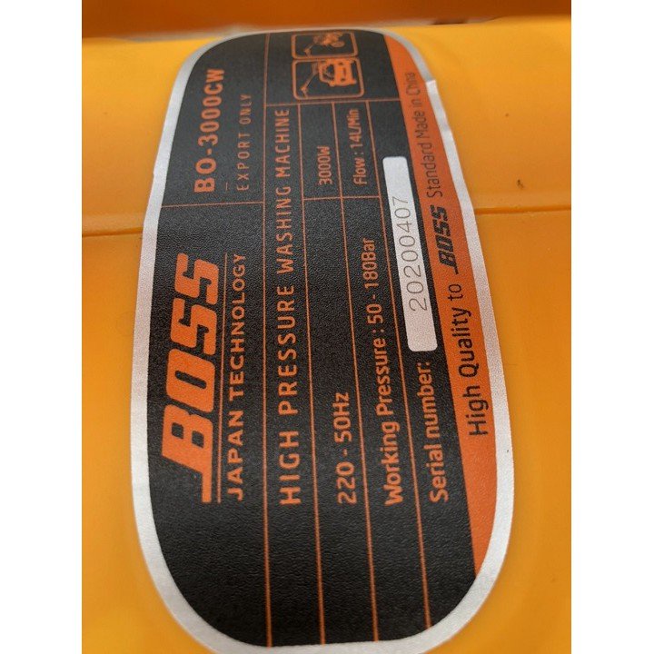 Máy rửa xe BOSS NHẬT có chỉnh áp, Dây đồng 100% 3000W TẶNG KÈM 1 BỘ NỐI NHANH