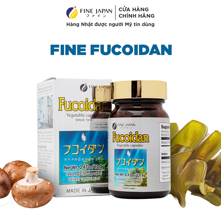 Tảo Okinawa Fucoidan Xanh Nhật Bản Hỗ Trợ Điều Trị Ung Thư - Fine Japan Fucoidan (Hộp 30 Viên)