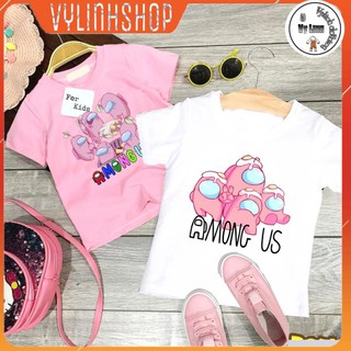 Áo thun bé trai gái 💗FREESHIP💗 Áo Thun In Hình Among US Cho Bé Gái 2 Màu Hồng Và Trắng Nhiều Mẫu Cực Xinh