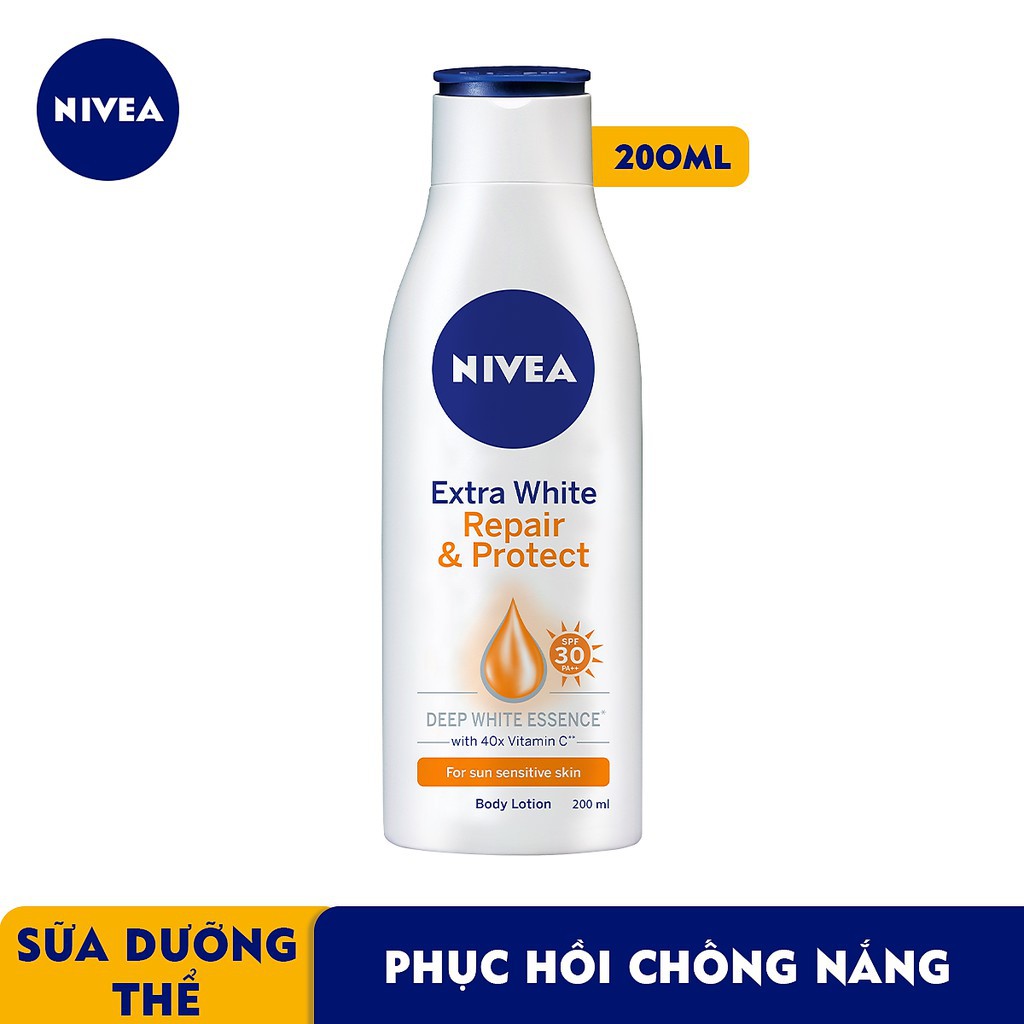 Sữa Dưỡng Thể Sáng Da Hỗ Trợ Phục Hồi, Chống Nắng Nivea Extra White Repair & Protect Body Lotion SPF30 - Hàng Chính Hãng