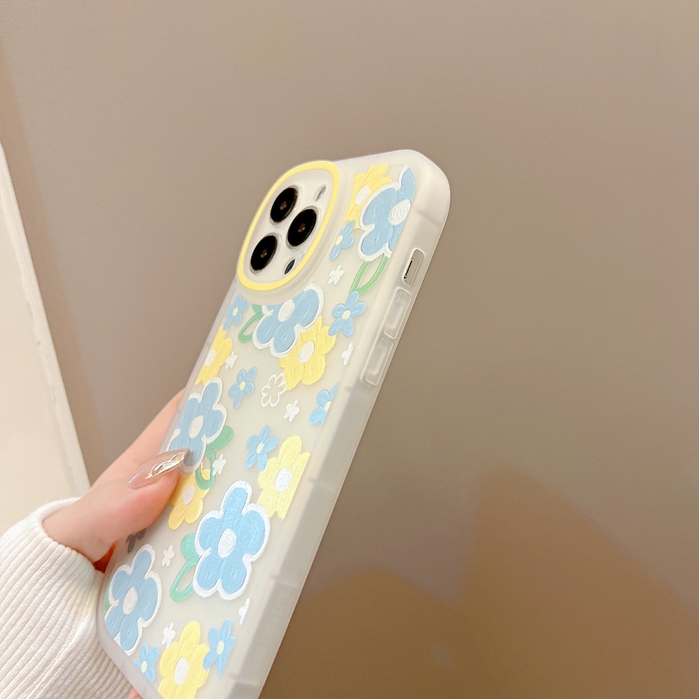 Ốp điện thoại TPU mềm dạng nhám họa tiết hoa mùa xuân thích hợp cho iphone 7 8 plus 11 pro max 12 mini 13 XR XS