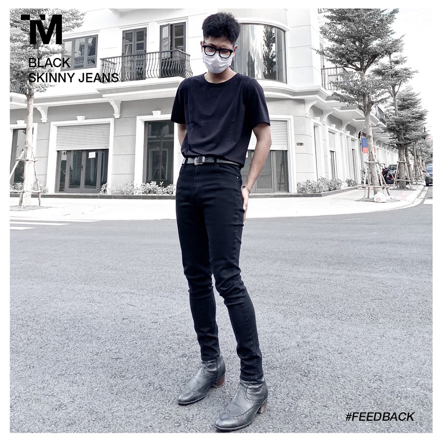 Quần Jeans Nam TARMOR Dáng Ôm Màu Đen Skinny Jeans In Black Denim