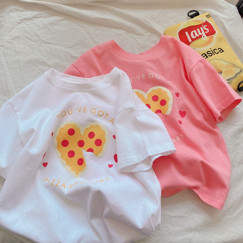 ❀❀Áo Thun Cotton Tay Lỡ Dáng Rộng In Họa Tiết Hoạt Hình Phong Cách Hàn Quốc Thời Trang Mùa Hè Dành Cho Bé Gái 2021