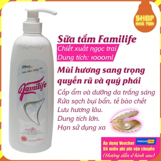 Sữa tắm cá ngựa ngọc trai Luxury Familife chính hãng giúp trắng sáng da 1000ml