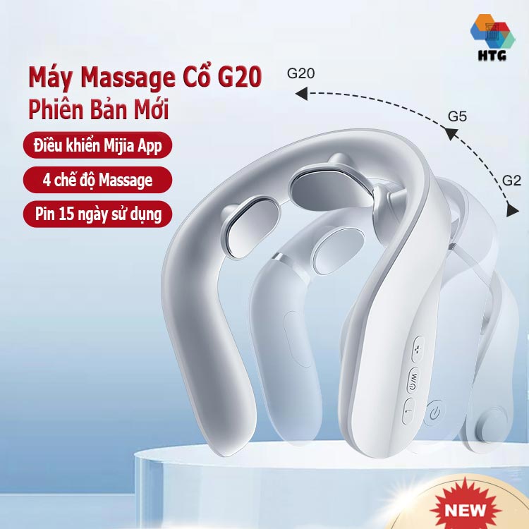 Máy massage cổ Xiaomi Jeeback G20 massage 3 mức nhiệt, kết nối App Mihome cùng remote điều khiển,15 cường độ mạnh mẽ