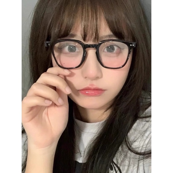 Kính mắt nữ nhiều màu kính hai chấm giá rẻ tạo hiệu ứng má hồng dễ thương hai màu trong suốt gọng đen 2022