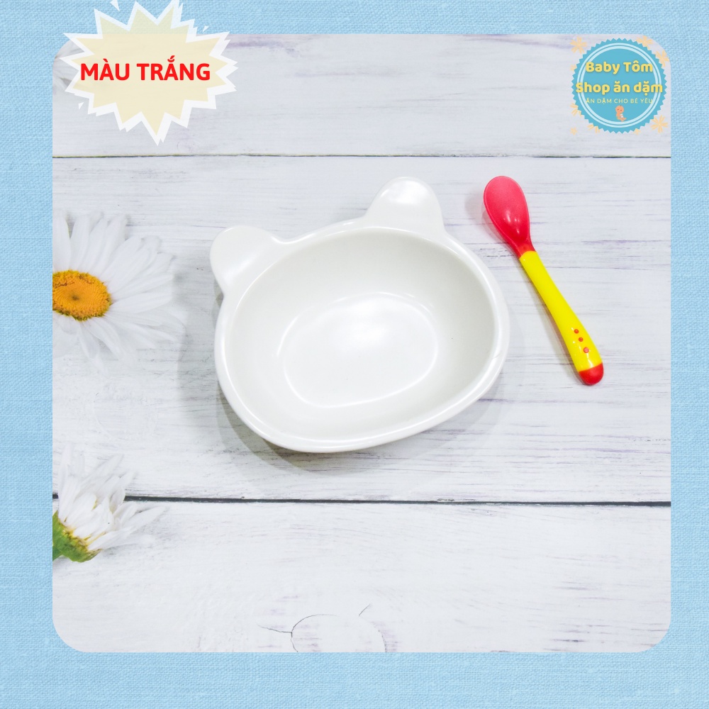 Bát gốm sứ ăn dặm hình Gấu dung tích 300ml, Baby Tôm