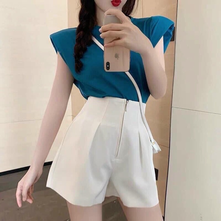 QUẦN SHORT NỮ khoá trước siêu Hot_SN200 mầu trắng, babydoll ulzzang mềm nội y xanh