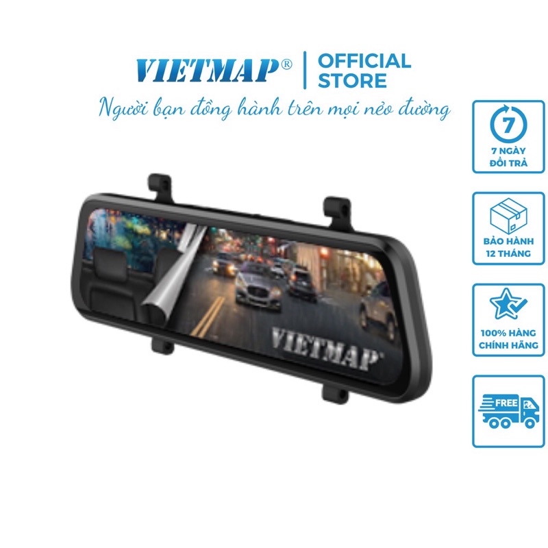 Camera hành trình gương VIETMAP iDVR P2  Dẫn đường  Định vị  Truyền Video từ xa