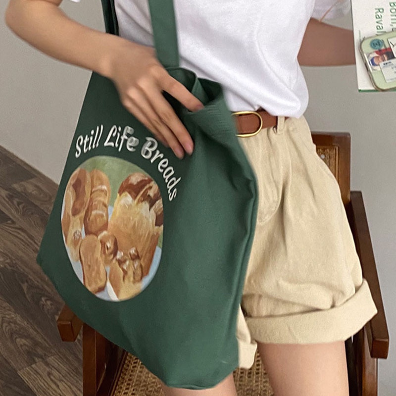 Túi xách YADOU bằng vải canvas sức chứa lớn phong cách Mỹ cổ điển thời trang mùa thu dành cho nữ