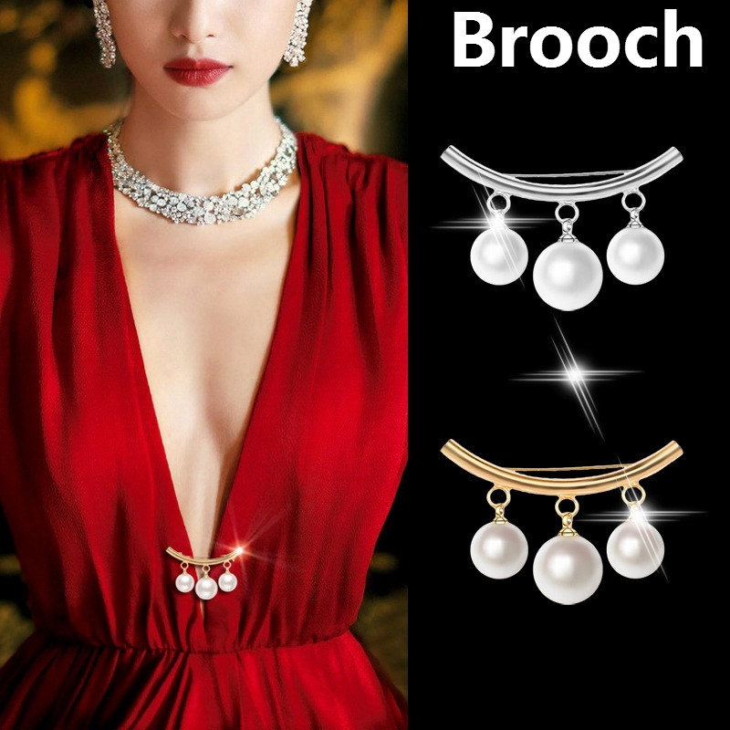 Trâm cài áo hình ngọc trai cỡ lớn sang trọng