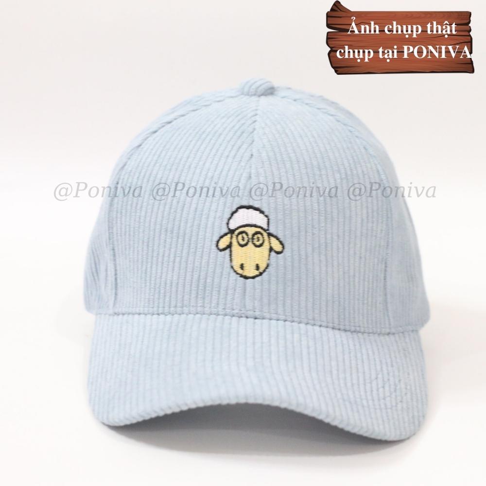 Mũ lưỡi trai ❤️ Nón kết thêu họa tiết cừu xinh chất tăm mịn form unisex phong cách Ulzzang Thời trang PONIVA siêu hot