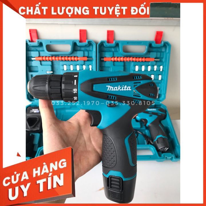 Máy khoan Makita 12v-khoan pin-tặng phụ kiện