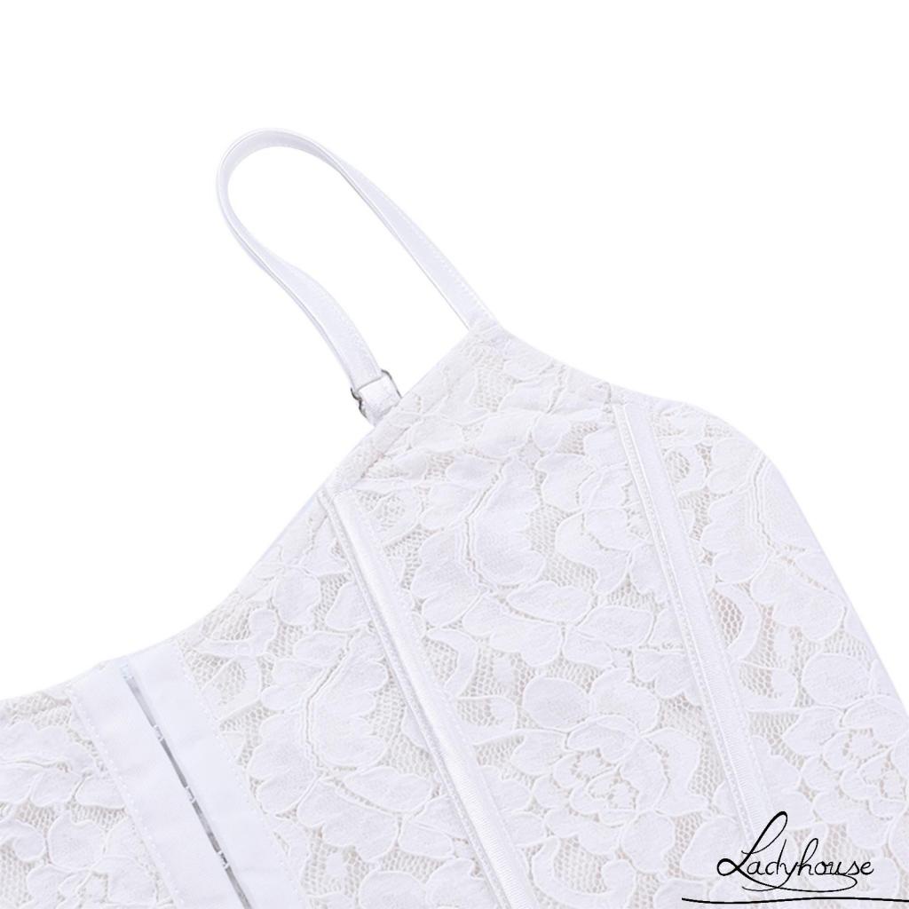 Áo Croptop Hai Dây Phối Ren Hoa Gợi Cảm Cho Nữ