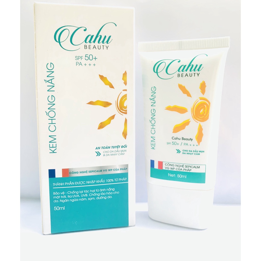 Kem Chống Nắng Cho Da Dầu Mụn, Da Nhạy Cảm Cahu Beauty SPF 50+ / PA +++