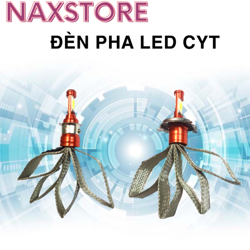 Đèn pha led CYT siêu sáng đèn pha chân H4 M5 lắp cho ô tô xe máy chạy được điện máy -DLCYT