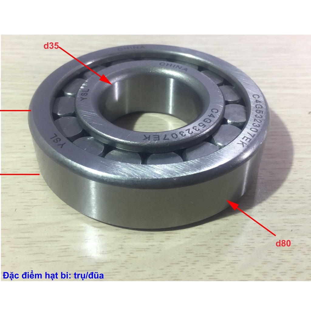 Vòng bi xe tải (bạc đạn) 532307 (kích thước F35*F80*21, tải TB, bi đũa, ca tụt (d(trong, d(ngoài), ca bi dày))