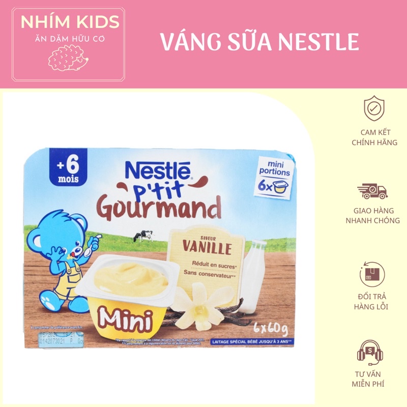 Bánh Flan/Váng sữa Nestle Pháp cho bé từ 6/8 tháng (lốc 4 hộp x 100g)