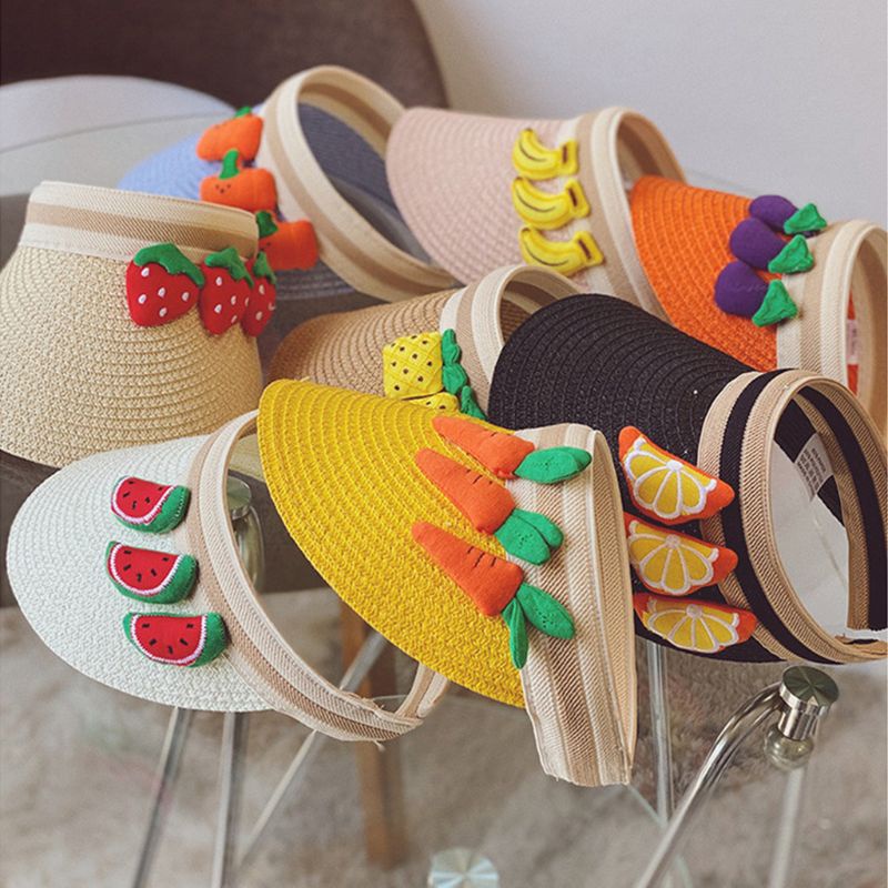 Mũ Lưỡi Trai Hở Chóp Chống Nắng Họa Tiết Trái Cây Hoạt Hình Dễ Thương Cho Bé