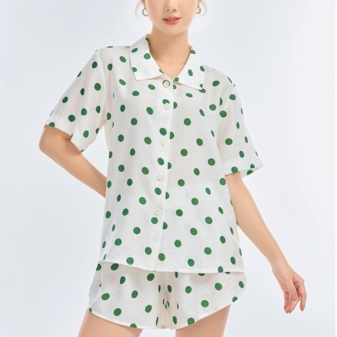 Bộ đồ ngủ nữ chấm bi Pijama mặc nhà thiết kế TK FASHION BD04