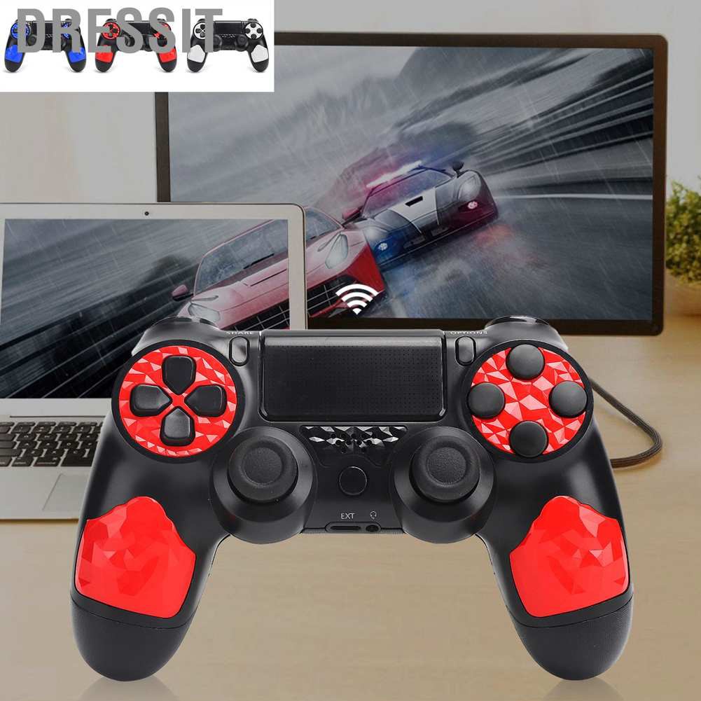 Dressit Wireless Game Controller Ergonomic Gamepad Joystick Replacement for PS4 Console