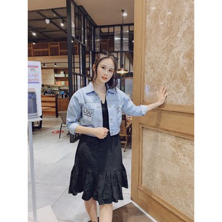 Áo Khoác Jean Nữ Áo Khoác Bò Áo Denim Kiểu Dáng Croptop Jl17